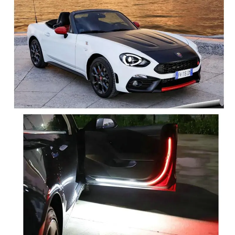 Led Car Opening Door Spia Luminosa Per Abarth 124 Spider 500 595 695 500C 595C 695C Grande Punto 199 Punto 199