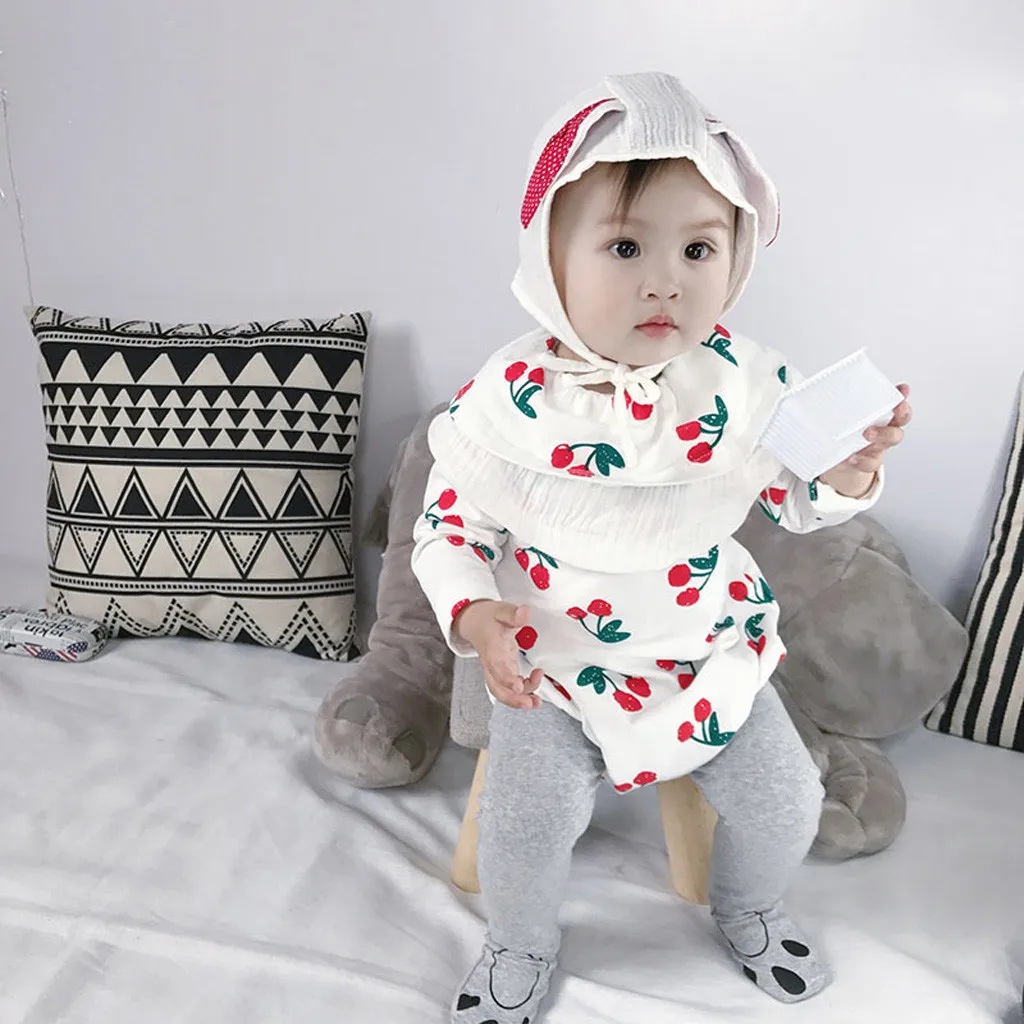 2 шт. для младенцев, для новорожденных, для маленьких девочек комбинезон, детская одежда фрукты Ползунки с оборками для малышей, боди, костюм для подвижных игр, шапка комбинезон купальник комплект одежды комплект