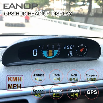 

EANOP GH200 GPS HUD Head up Display Car Speedometer Inclinometer Pitch Automotive Voltage Compass Altitude For Universal Cars