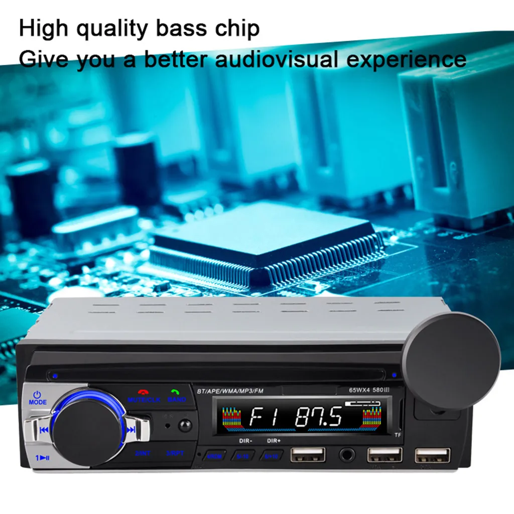 Универсальный автомобильный стерео радио Bluetooth In-dash головное устройство плеер FM MP3/USB/SD/AUX 200 Вт Выходная мощность режим Bluetooth 18 предустановка FM 8X