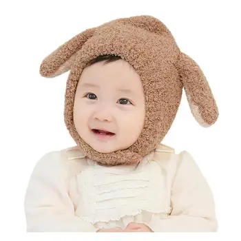 

Newborn Girls Boys Winter Warm Cartoon Earflap Knit Crochet Beanie Hat Baby Cute Cotton Thicken Caps With High Quality