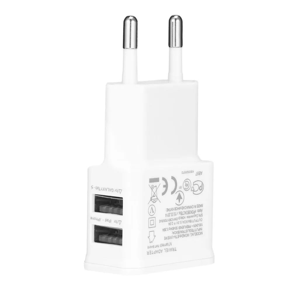 2A двойной 2 порта USB ЕС настенный адаптер питания для samsung iPhone htc MOTO идеальный-белый