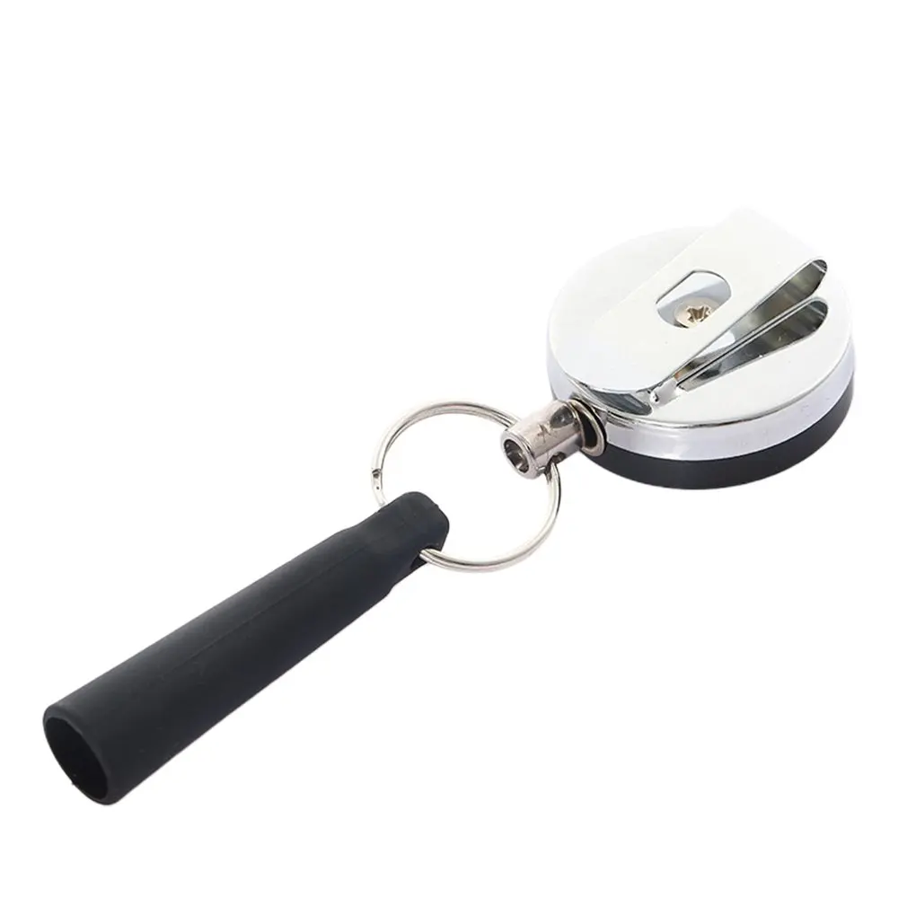 

Retractable Anti-Theft Wire Rope Pen Holder Reel Buckle Belt Clip Easy Pull Buckle High Resilient Telescopic Rope