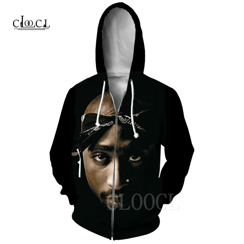 Хип-хоп 2Pac Тупак толстовка на молнии топы для женщин и мужчин пальто с 3D принтом раппер Тупак Амару Шакур модная негабаритная Толстовка Повседневная куртка