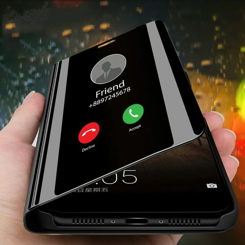 

Clear View Smart Mirror Flip Case For Huawei P30 P20 Lite Pro Mate 20 X 10 9 P10 P9 Plus Nova 3 3i 4 4E 5 5i Phone Case Cover