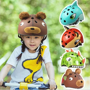

Boys Girls Kids Bike Helmet Outdoor Sport Cycling Skating Cartoon Helmet Safety Animal Helmet For 3-7 Year Old Children