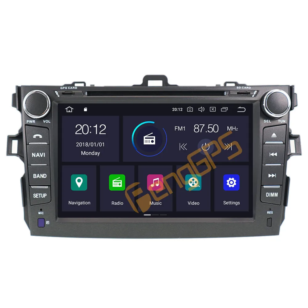 For Toyota Corolla 2007 - 2013 Android Car Radio 2Din Stereo Receiver Autoradio Multimedia DVD Player GPS Navi PX6 Unit Screen