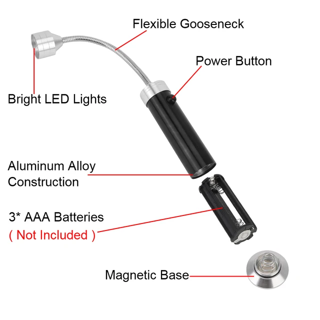 Puha Csővilágító Lámpa 1 Db Kültéri Világítás 9 Led Zseblámpa Bbq Grill Light 360 ° Állítható Szuperhight Mágneses Alap - Image 2