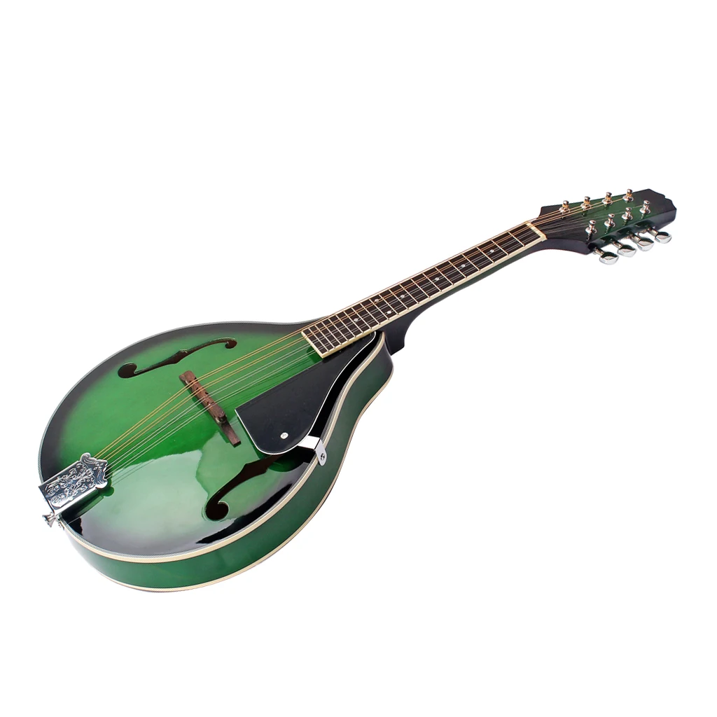 8 String Acoustic Mandolin Folk Instrument for Beginner Music Lovers Green