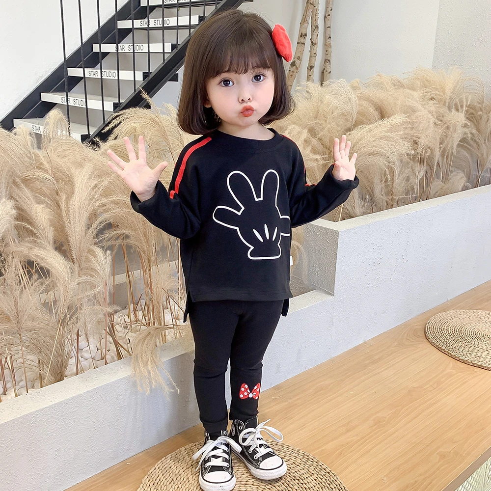 3歳から8歳までの女の子のための子供の衣装 プリントリボン付きスポーツウェア 春と夏 服セット Aliexpress