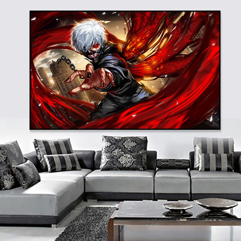 rijk achterzijde scherm Tokyo Ghoul Anime Poster Illustration Picture Anime Poster Wall Art Print  Decor,50 X 70 Cm,no Frame - Painting & Calligraphy - AliExpress