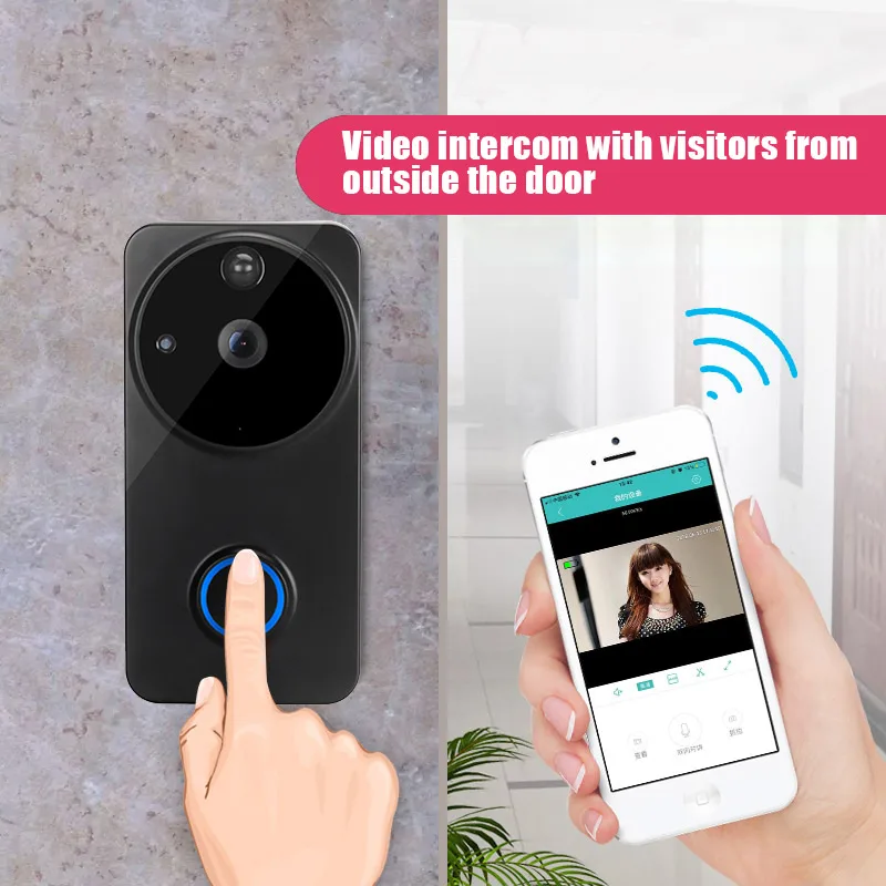

Smart Visual Doorbell Peephole Viewer Wifi PIR Night Vision Security Electronic Door Eye Hi 888