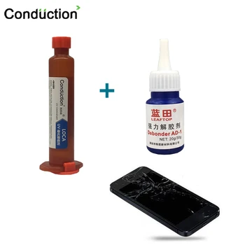 

TP-2500 5ml 10ml UV LOCA Liquid Optical Clear Adhesive Glue+Uv Glue Remover for smart phone Edge LCD Glass Screen Repair