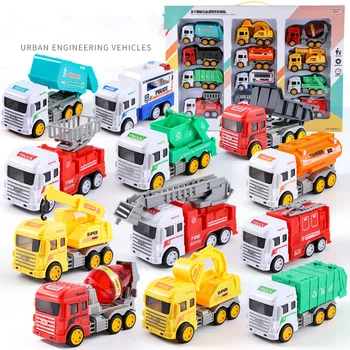 

Children's Toy Car Inertia Engineering Car Set Excavator Bulldozer Hook Machine Baby Toy Car Pretend Play Early Education Toy