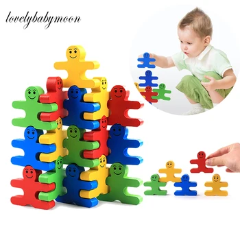 

Creative Wooden Toy Balance Villain Building Puzzle Blocks Stacking Montessori Educational Jenga Game Children