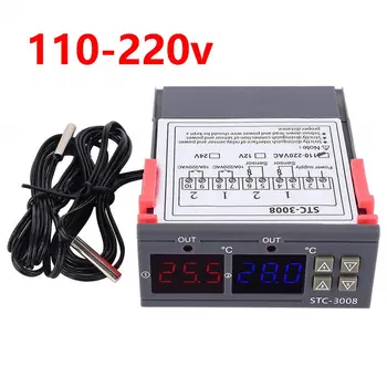

STC-3008 Dual LED Probe Temperature Controller Thermostat Temperature Control Meter With LED Display