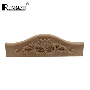 

Wood Carving Carved Decal Corner Long Onlay Applique Unpainted Door Furniture Woodcarving Decorative Figurines Craft Home Decor