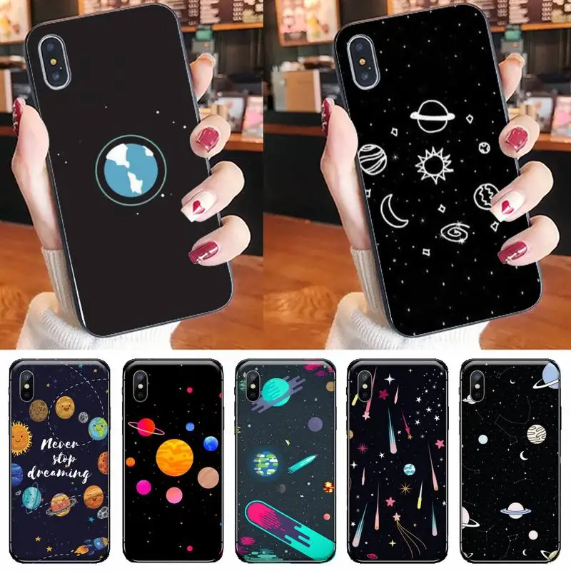 Cartoon space planet universe Phone Case for iPhone 11 12 pro XS MAX 8 7 6 6S Plus X 5S SE 2020 XR Cartoon space planet universe Phone Case for iPhone 11 12 pro XS MAX 8 7 6 6S Plus X 5S SE 2020 XR