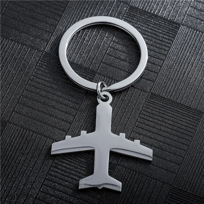 

MKENDN Flight crew Keychain Stainless Steel flight Key Chains Aircraft model Metal Gift for Men lovers