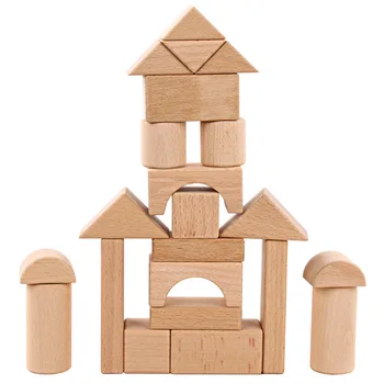

22PCS Wooden Building Blocks Can Be Chewed and Assembled Early Educational Toys Shape Assembling Building & Construction Gift