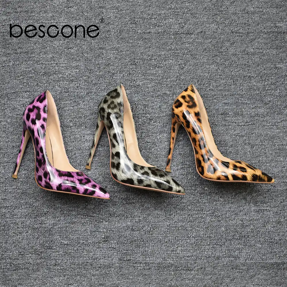 animal print high heel shoes