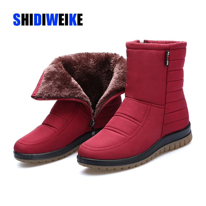 

Promotion Women Snow Boots Woman Ankle Platform Wedges Fashion Slip-on Waterproof Winter New Plus Velvet Warm Shoes m632
