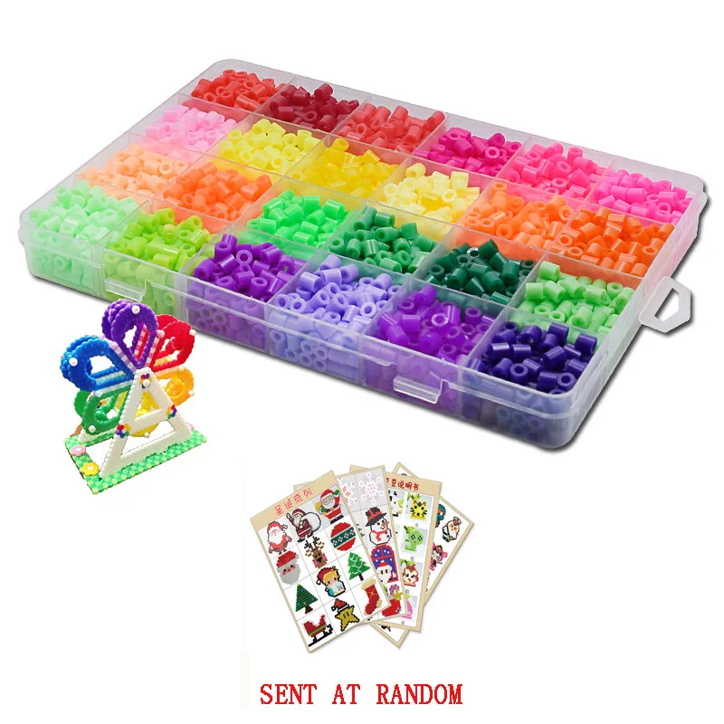 24/72 colors box set hama beads toy 2.6/5mm perler educational Kids 3D puzzles diy toys fuse beads pegboard sheets ironing paper 9