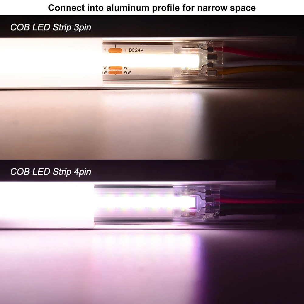 5pcs 3pin 4pin COB LED Strip Light Fast Connector Kit for 10mm