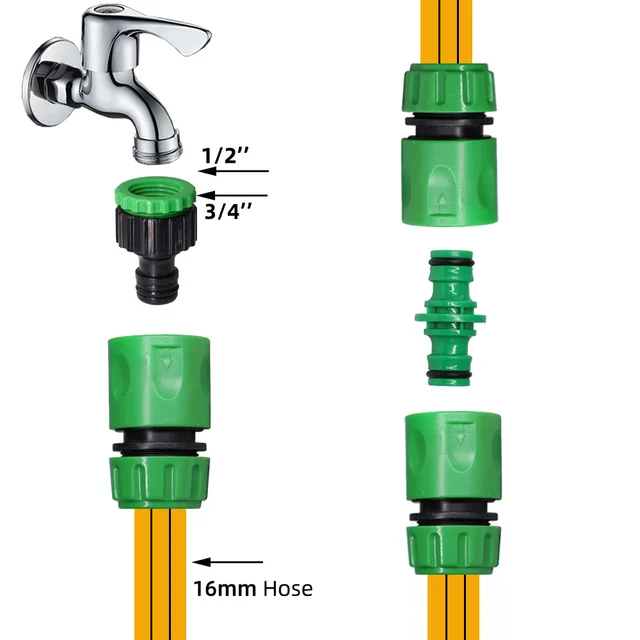 Kerti Öntöző Tömlő Illesztése Abs Gyors Csatlakozó 1/2 "Vége Kettős Hím Tömlőcsatlakozó Adapter Hosszabbítója 16 Mm -Es Csőcsőhöz - Image 2