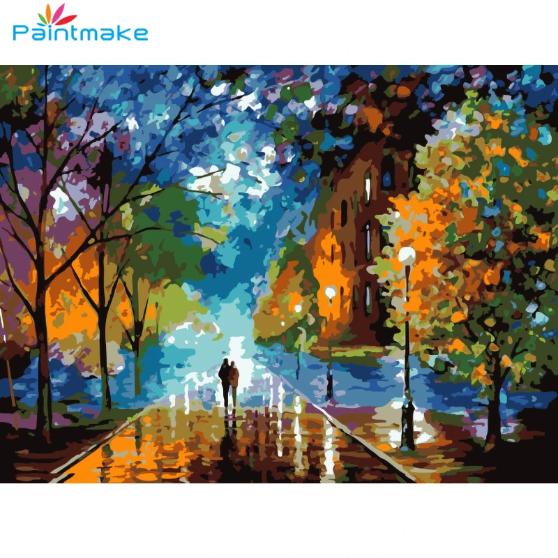 Paintmake пейзаж DIY живопись по номерам дерево масло ручная роспись на холсте для