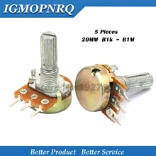 5 шт. WH148 3PIN 20 мм один с изображением куплета потенциометр с мелким углём B1K B2K B5K B10K B20K B50K B100K B250K B500K B1M 1 K, 2K 5K 10K 100K