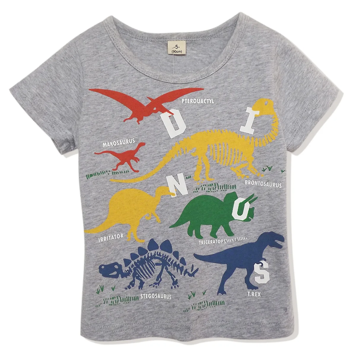 

Cross Border for 2019 Summer New Style Children CHILDREN'S Cotton Suit Casual Cartoon Dinosaur Short Sleeve T-shirt