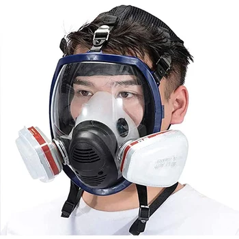 

8/15 In 1 Paint Spray Gas Mask Full Face Gas Mask Protection Security Respirator Blue Organic Gas And Steam/Benzene Filter Mask