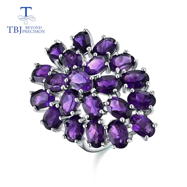 Natural African amethyst jewelry set water drop design 925 sterling silver ring and earrings fine jewelry for women party wear - Цвет камня: rings