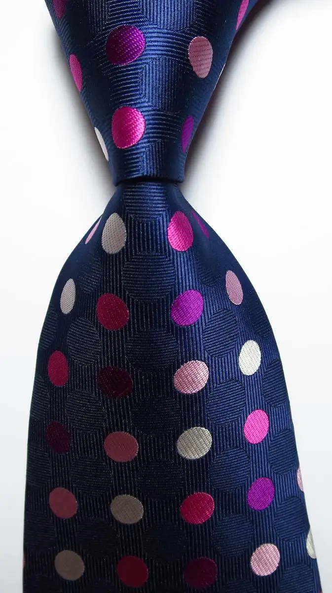 New Fashion Dot Tie Men's 9 cm Silk Necktie Set Gold Green Pink JACQUARD WOVEN Silk Men's Tie Necktie