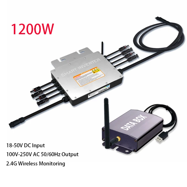 1200 Вт IP65 MPPT солнечный сетевой привязанный микро инвертор 100-250 в 50-60 Гц Выход + 2 4G