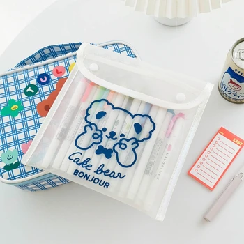 

Portable Pencil Case Transparent PVC Pen Box Bag Student Stationery Makeup Storage Organizer