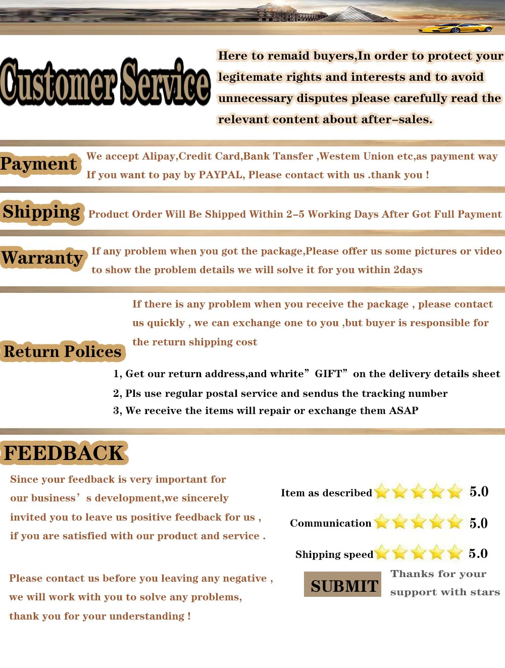 CUSTOMER SERVICE