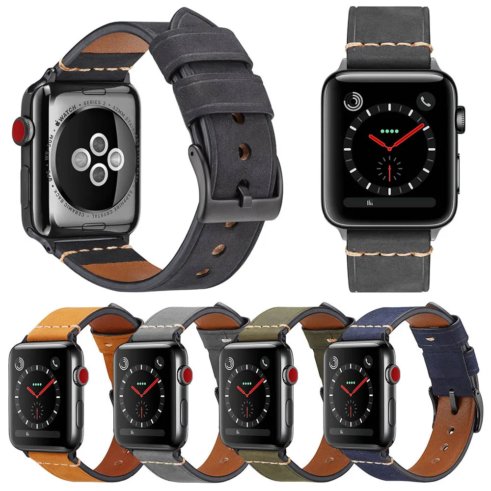 Скраб кожаный ремешок для Apple Watch 5 Band Series 5 4 3 2 1 браслет для iWatch 40 мм 44 мм 38 мм 42 мм браслет ремень