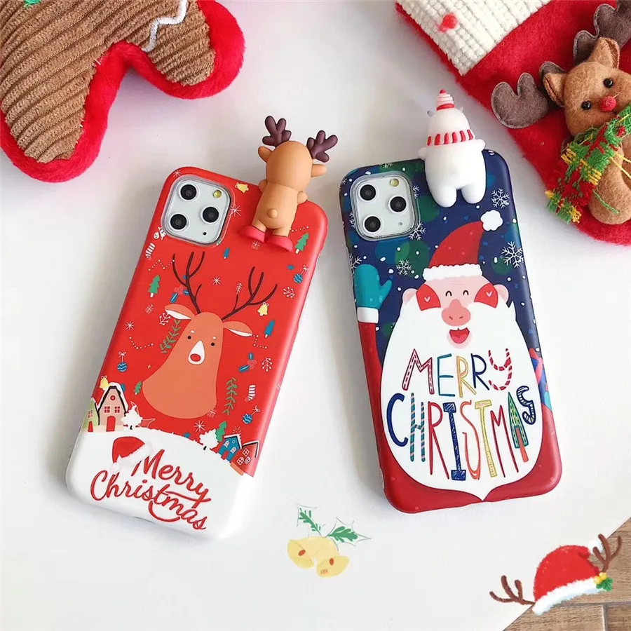Рождественские Чехлы для телефона из термополиуретана чехол iphone 6 6s 7 8 Plus X Санта