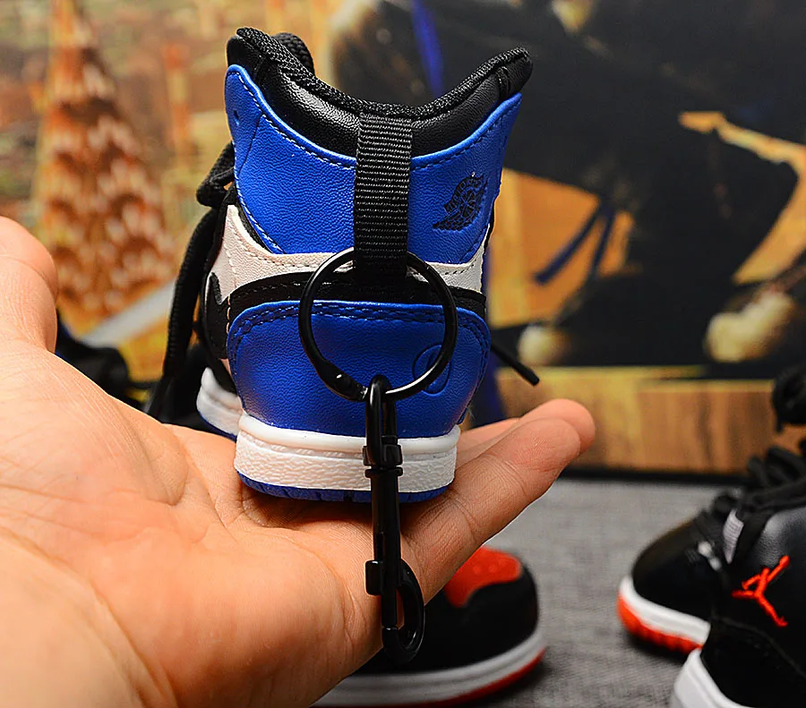 DIY Jordan 1 Ретро OG 3D кроссовки большой кожаный брелок для обуви сумка Подвеска Пара Кукла аксессуар