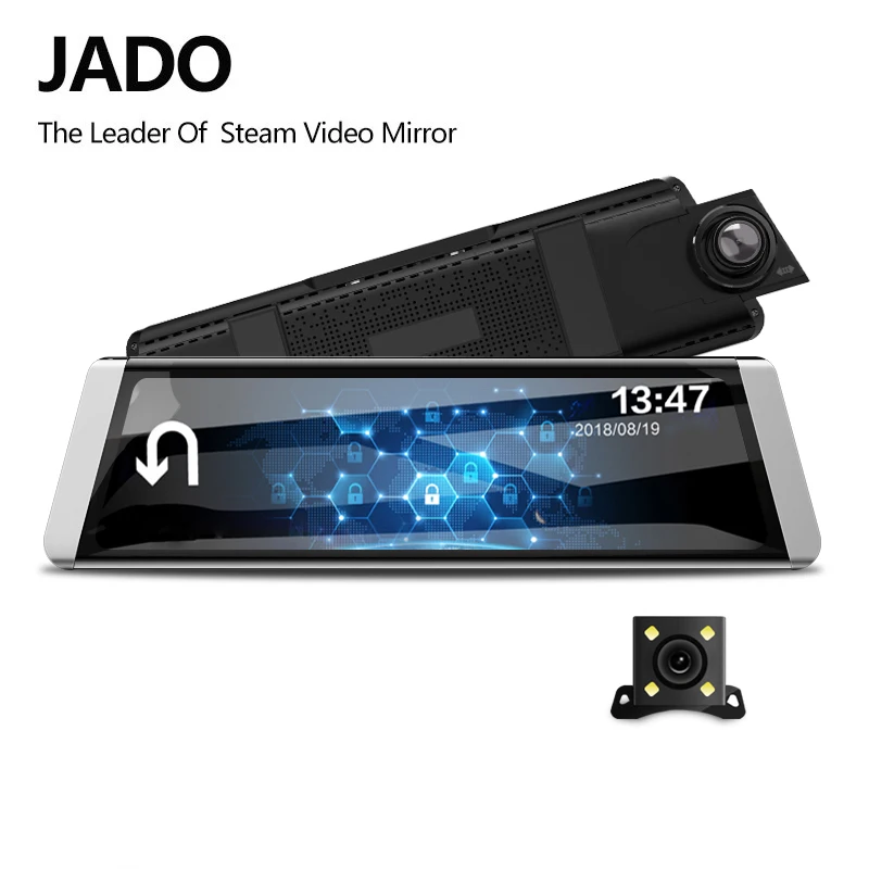 JADO D800 Автомобильный видеорегистратор поток зеркало заднего вида камера LDWS GPS