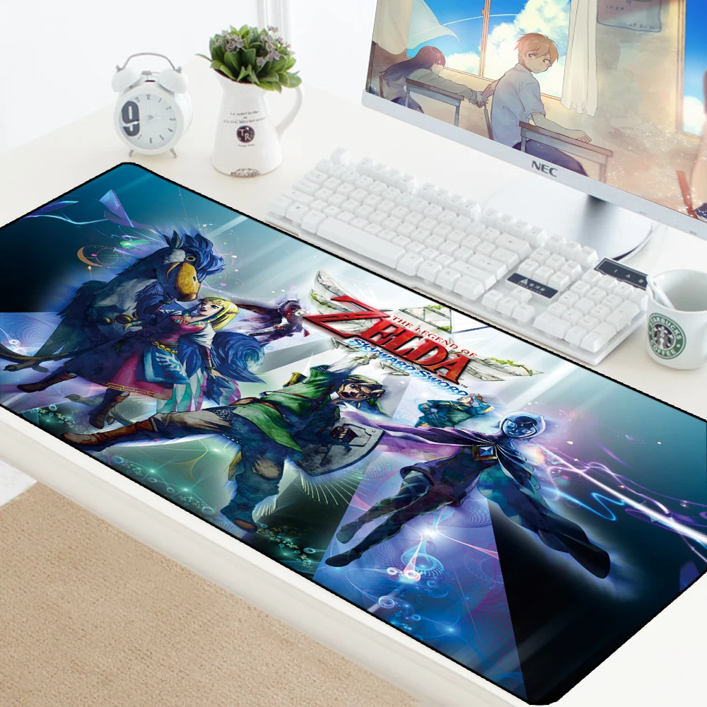 Zelda Коврик для мыши, большие компьютерные коврики, резиновый коврик для мыши, большой коврик для мыши, клавиатура для геймера, ПК, защита стола, игровые аксессуары для ноутбука