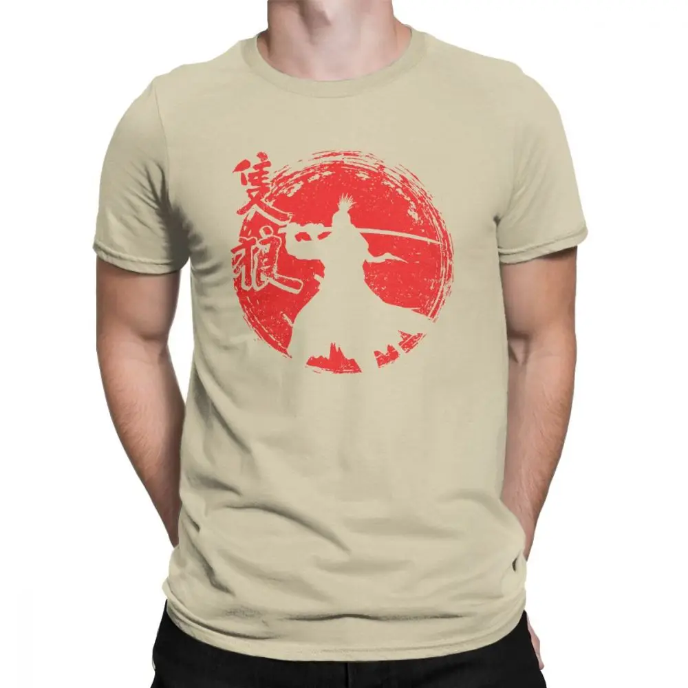 Однорукий волк красное солнце Sekiro Shadows Die Twice Мужская Футболка Волк душ самурайская игра Японские футболки с коротким рукавом хлопковая футболка - Цвет: Хаки