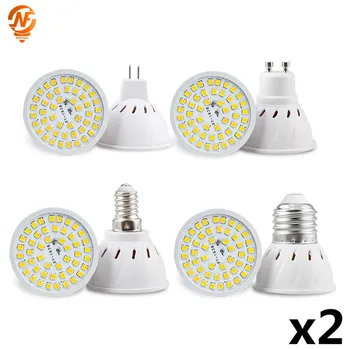 

2pcs/lot LED Spot Lamp Bulb 220V 110V E27 GU10 MR16 Spotlight SMD2835 48 60 80 LEDs Spot Light For Kitchen Home Decor Lighting