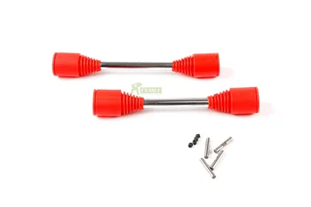 

9mm CVD Dog Bone Drive Shaft Kit with Red Silicone Rubber Axle Sleeves Fit for 1/5 SCALE ROVAN KM BAJA 5B 5T 5SC Rc Car Parts