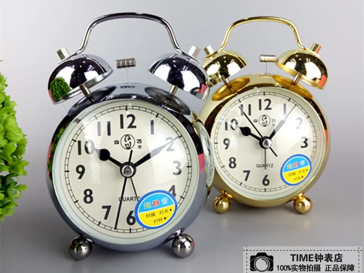 Mécanique 10X7CM - Réveil mécanique rétro en métal doré, horloge de