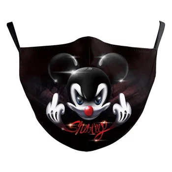 

1 PCS Disney Custom Design For Adult Anti Dust Filter Diy Cute Print Washable Mask Cartoon Mickey Minnie Character Mask