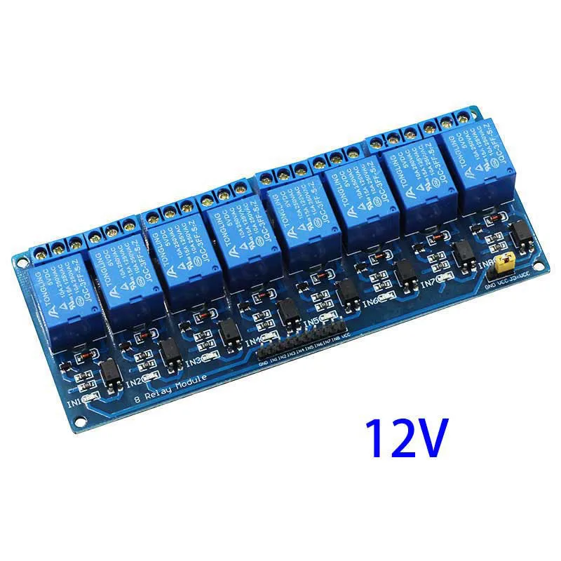 8 channel 12V 5 в 12 в 1 2 4 6 8 канальный релейный модуль с оптроном. Релейный выход 1 2 4 6 8 способ релейный модуль для arduino - Цвет: 8 channel 12V
