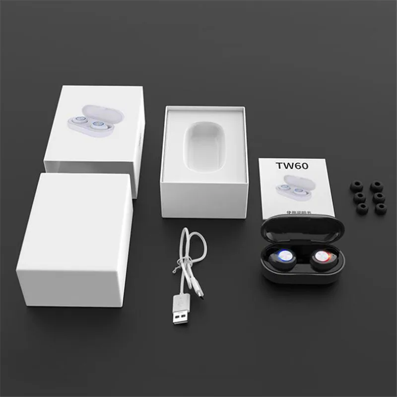 TW60 TWS Wireless Bluetooth Earphone 5 0 Touch Bluetooth Headset iPX5 Headphones Bluetooth Sports Earphones With mic pk i200 i80